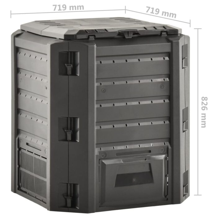 Gartenkomposter Schwarz 380 L – Bild 5