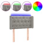 LED Kopfteil Hellgrau 83x16x78/88 cm Samt – Bild 2