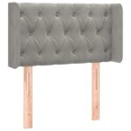 LED Kopfteil Hellgrau 83x16x78/88 cm Samt – Bild 3