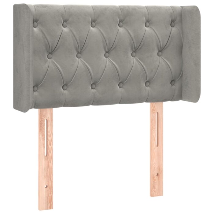 LED Kopfteil Hellgrau 83x16x78/88 cm Samt – Bild 3