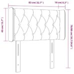 LED Kopfteil Hellgrau 83x16x78/88 cm Samt – Bild 6