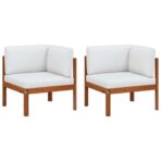 Garten-Ecksofas 2-tlg. mit Kissen Holz Akazie & Seil – Bild 2
