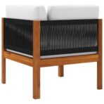 Garten-Ecksofas 2-tlg. mit Kissen Holz Akazie & Seil – Bild 8