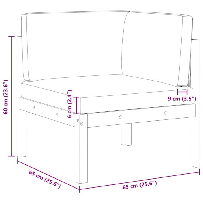Garten-Ecksofas 2-tlg. mit Kissen Holz Akazie & Seil – Bild 9