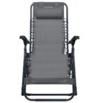 Liegestuhl Klappbar Textilene Grau – Bild 3