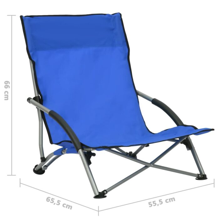 Klappbare Strandstühle 2 Stk. Blau Stoff – Bild 8