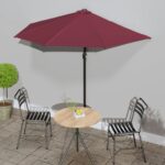 Balkon-Sonnenschirm Alu-Mast Terrakotta 270x144x222cm Halbrund