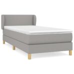Boxspringbett mit Matratze Hellgrau 80x200 cm Stoff – Bild 2