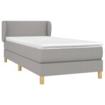 Boxspringbett mit Matratze Hellgrau 80x200 cm Stoff – Bild 3
