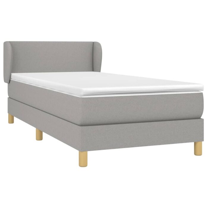 Boxspringbett mit Matratze Hellgrau 80x200 cm Stoff – Bild 3
