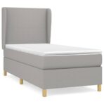 Boxspringbett mit Matratze Hellgrau 80x200 cm Stoff – Bild 2