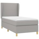 Boxspringbett mit Matratze Hellgrau 80x200 cm Stoff – Bild 3