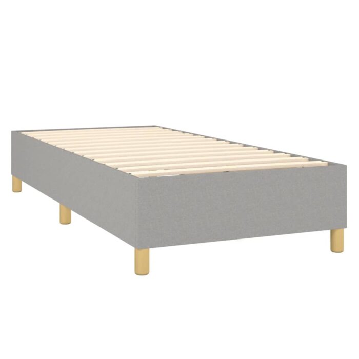 Boxspringbett mit Matratze Hellgrau 80x200 cm Stoff – Bild 4