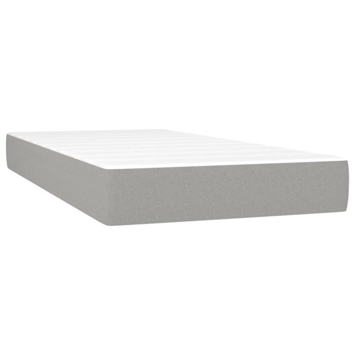 Boxspringbett mit Matratze Hellgrau 80x200 cm Stoff – Bild 5