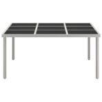 Garten-Esstisch 170x170x74,5 cm Glas und Stahl – Bild 2