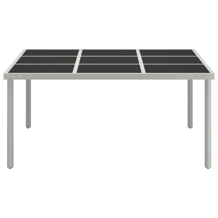 Garten-Esstisch 170x170x74,5 cm Glas und Stahl – Bild 2