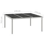 Garten-Esstisch 170x170x74,5 cm Glas und Stahl – Bild 5