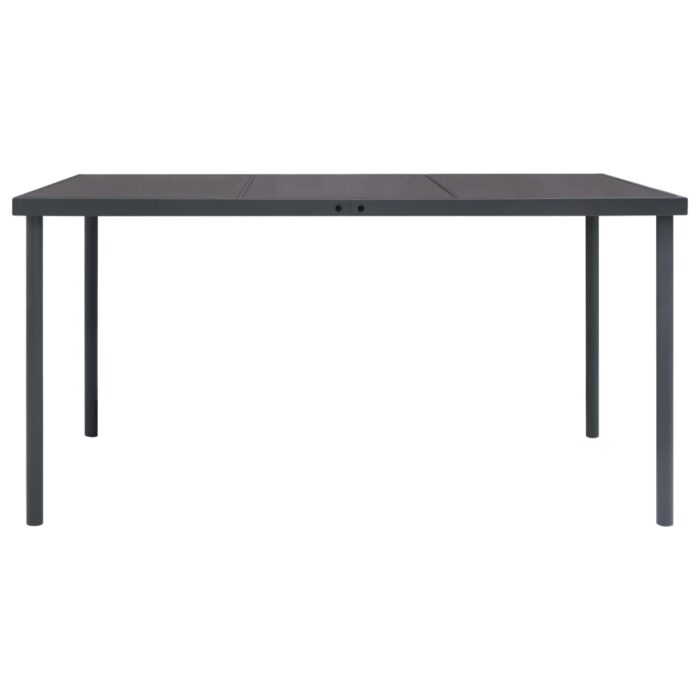 Outdoor-Esstisch Anthrazit 150x90x74 cm Stahl – Bild 2