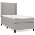 Boxspringbett mit Matratze Hellgrau 80x200 cm Stoff – Bild 2