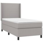 Boxspringbett mit Matratze Hellgrau 80x200 cm Stoff – Bild 3