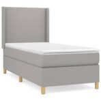 Boxspringbett mit Matratze Hellgrau 80x200 cm Stoff – Bild 2