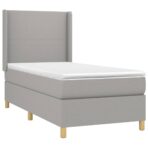 Boxspringbett mit Matratze Hellgrau 80x200 cm Stoff – Bild 3