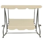 Hollywoodschaukel mit Sonnendach Sandweiss – Bild 2