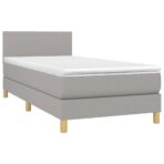 Boxspringbett mit Matratze & LED Hellgrau 80x200 cm Stoff – Bild 3