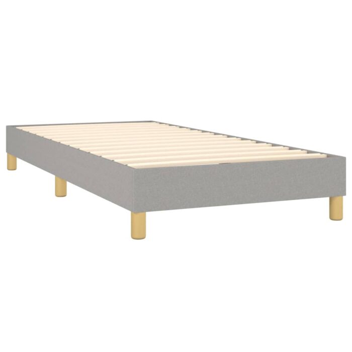 Boxspringbett mit Matratze & LED Hellgrau 80x200 cm Stoff – Bild 5