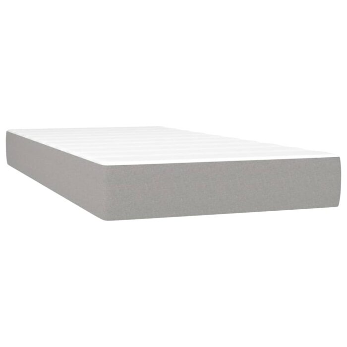 Boxspringbett mit Matratze & LED Hellgrau 80x200 cm Stoff – Bild 6
