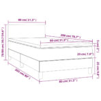 Boxspringbett mit Matratze & LED Hellgrau 80x200 cm Samt – Bild 8