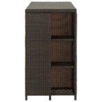 Bartisch mit Regal Braun 120x60x110 cm Poly Rattan – Bild 3