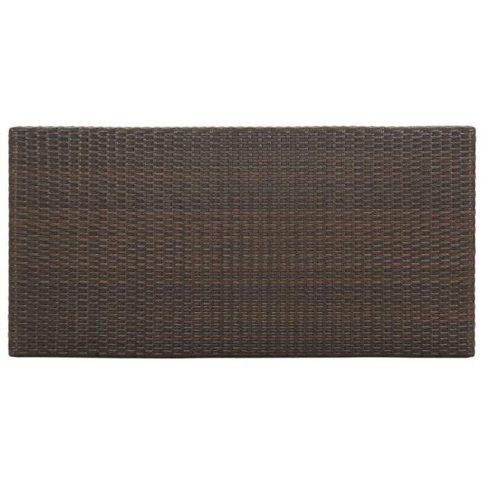 Bartisch mit Regal Braun 120x60x110 cm Poly Rattan – Bild 5