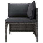 Modulares Ecksofa mit Kissen Grau Poly Rattan – Bild 2