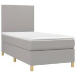 Boxspringbett mit Matratze & LED Hellgrau 80x200 cm Stoff – Bild 3
