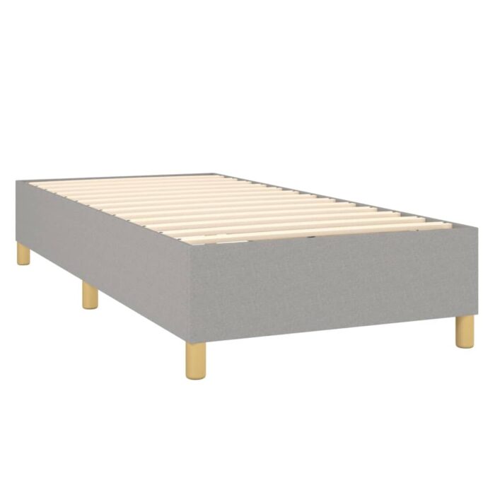 Boxspringbett mit Matratze & LED Hellgrau 80x200 cm Stoff – Bild 5