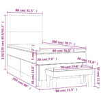Boxspringbett mit Matratze Hellgrau 80x200 cm Stoff – Bild 8