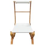 Sonnenliege mit Dach 100x190x134 cm Bugholz Massiv Creme – Bild 3