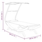 Sonnenliege mit Dach 100x190x134 cm Bugholz Massiv Creme – Bild 6