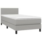 Boxspringbett mit Matratze Hellgrau 80x200 cm Stoff – Bild 3