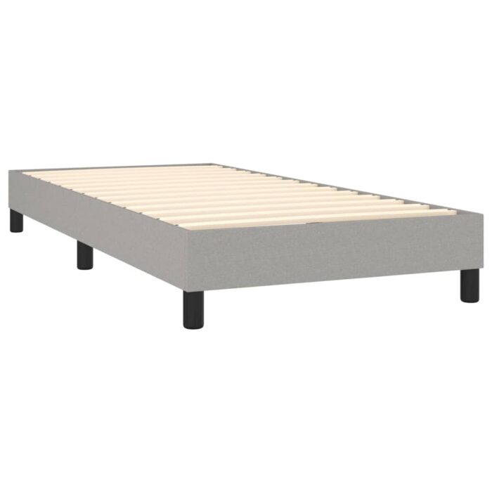 Boxspringbett mit Matratze Hellgrau 80x200 cm Stoff – Bild 4