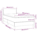 Boxspringbett mit Matratze Hellgrau 80x200 cm Samt – Bild 7