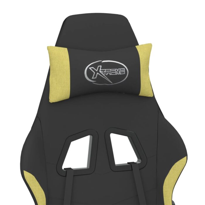 Gaming-Stuhl Schwarz und Creme Stoff – Bild 9