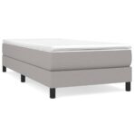 Boxspringbett mit Matratze Hellgrau 80x200 cm Stoff – Bild 2