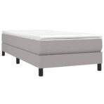 Boxspringbett mit Matratze Hellgrau 80x200 cm Stoff – Bild 3