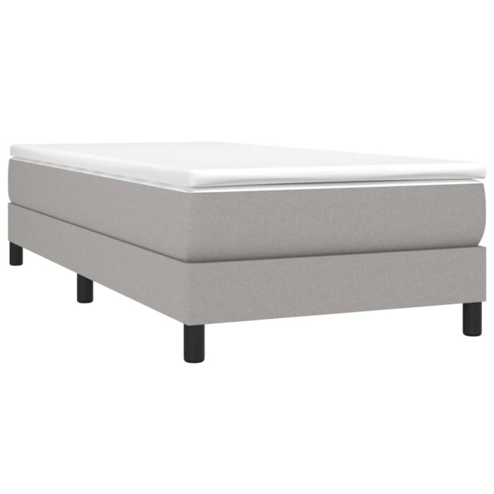 Boxspringbett mit Matratze Hellgrau 80x200 cm Stoff – Bild 3