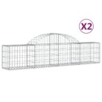 Gabionen mit Hochbogen 2 Stk. 200x30x40/60 cm Verzinktes Eisen – Bild 2