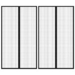 Fliegengitter-Türvorhänge 2 Stk. Magnet Schwarz 200x80 cm