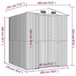 Geräteschuppen Grün 192x191x223 cm Verzinkter Stahl – Bild 8