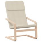 Relaxsessel mit Hocker Creme Stoff – Bild 4